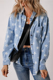 Star Button Up Long Sleeve Denim Jacket