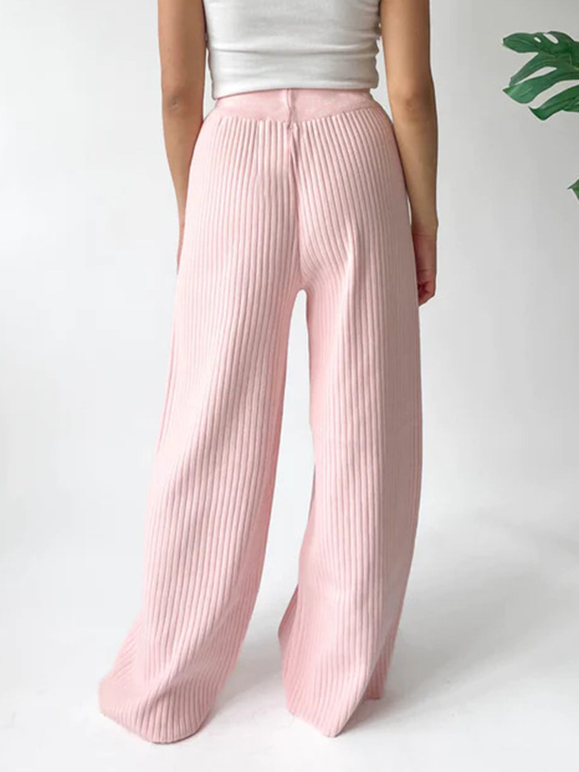 Ribbed Wide Leg Sweater Pants