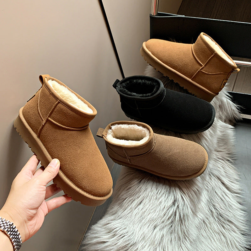 Faux Fur Round Toe Platform Boots