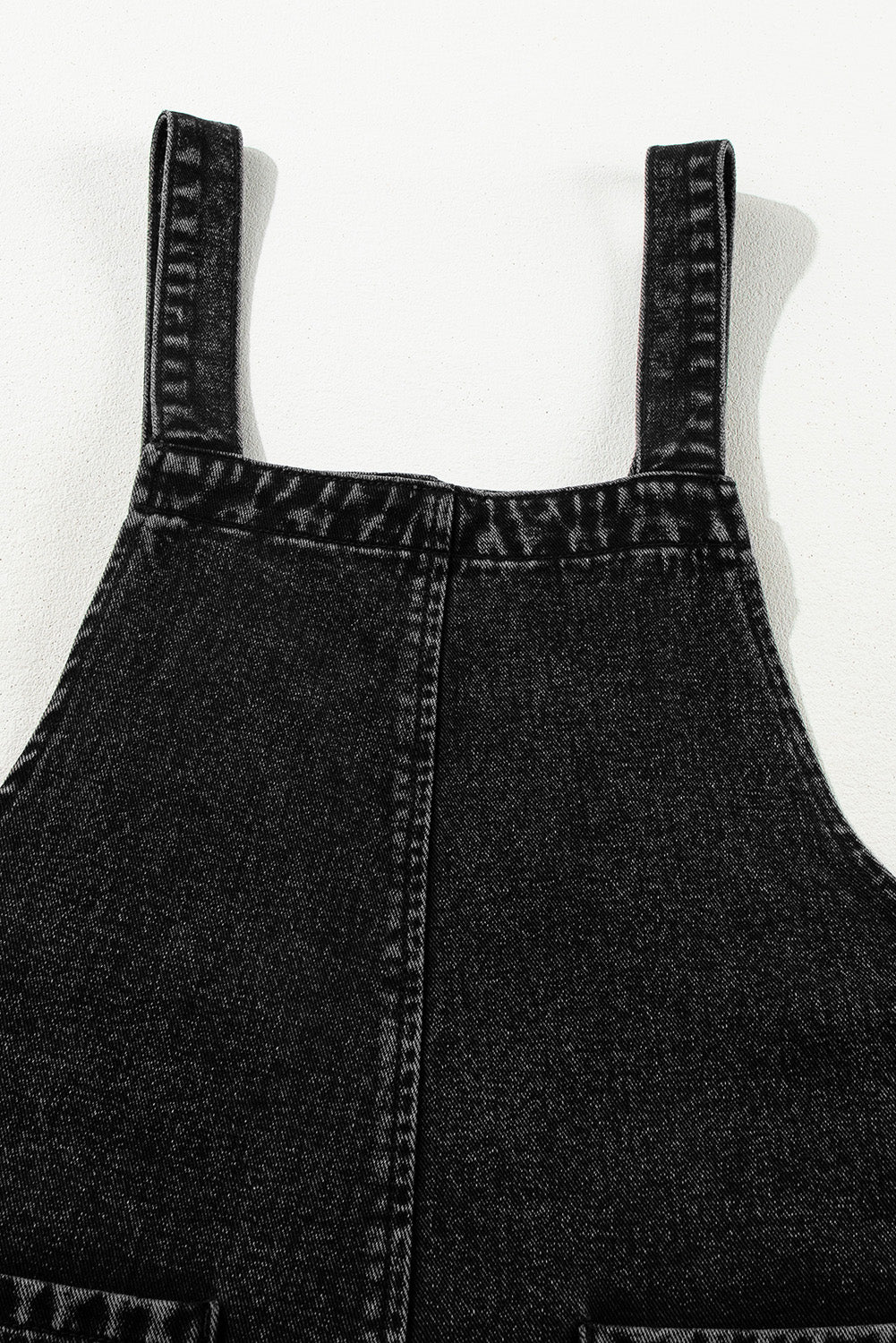 Distressed Wide Strap Denim Overalls