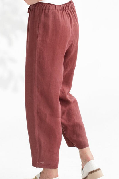 Drawstring Cropped Pants with Pockets