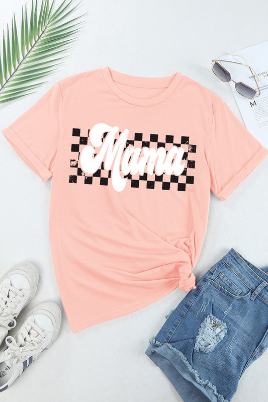 MAMA Round Neck Short Sleeve T-Shirt