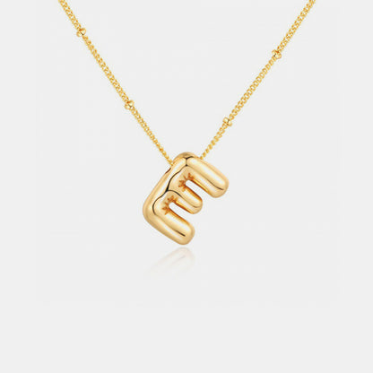 Gold-Plated Letter Pendant Necklace