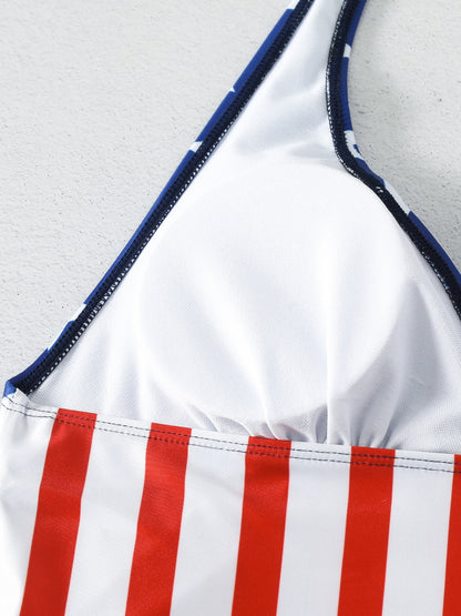 Star & Stripes Halter Neck Two-Piece Swim Set