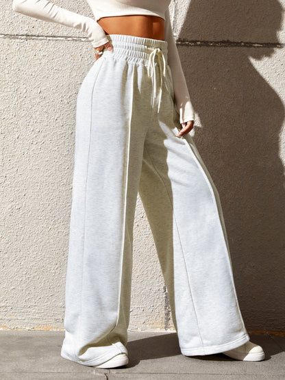 Honey Drawstring Elastic Waist Wide Leg Pants