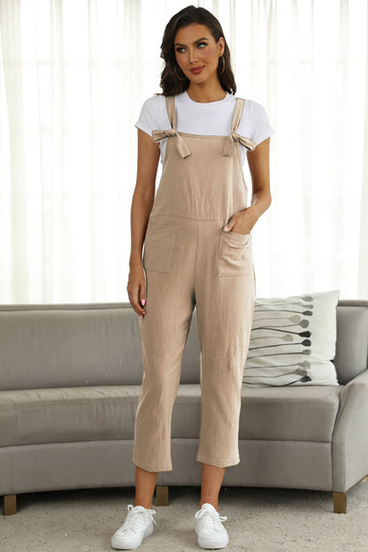 Full Size Square Neck Wide Strap Jumpsuit