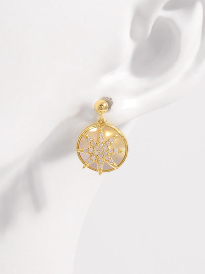 18K Gold-Plated 925 Sterling Silver Star Shape Earrings