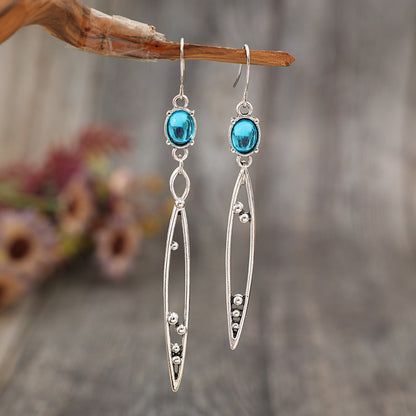 Alloy Rhinestone Asymmetric Earrings