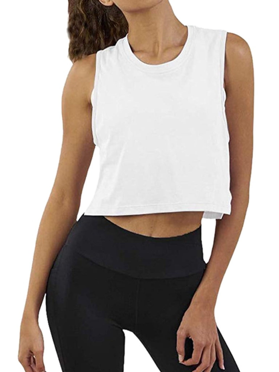 Round Neck Cropped Tank