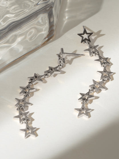 Stainless Steel Cutout Star Earrings