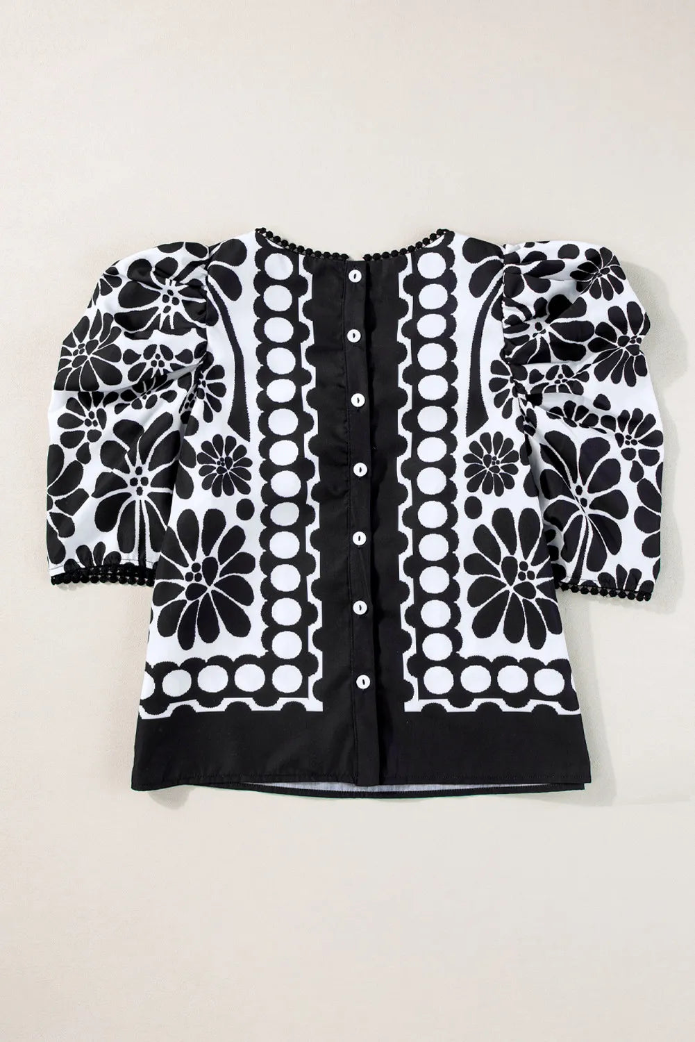 Printed Round Neck Half Sleeve Blouse