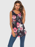 Flower Printed Round Neck Tank