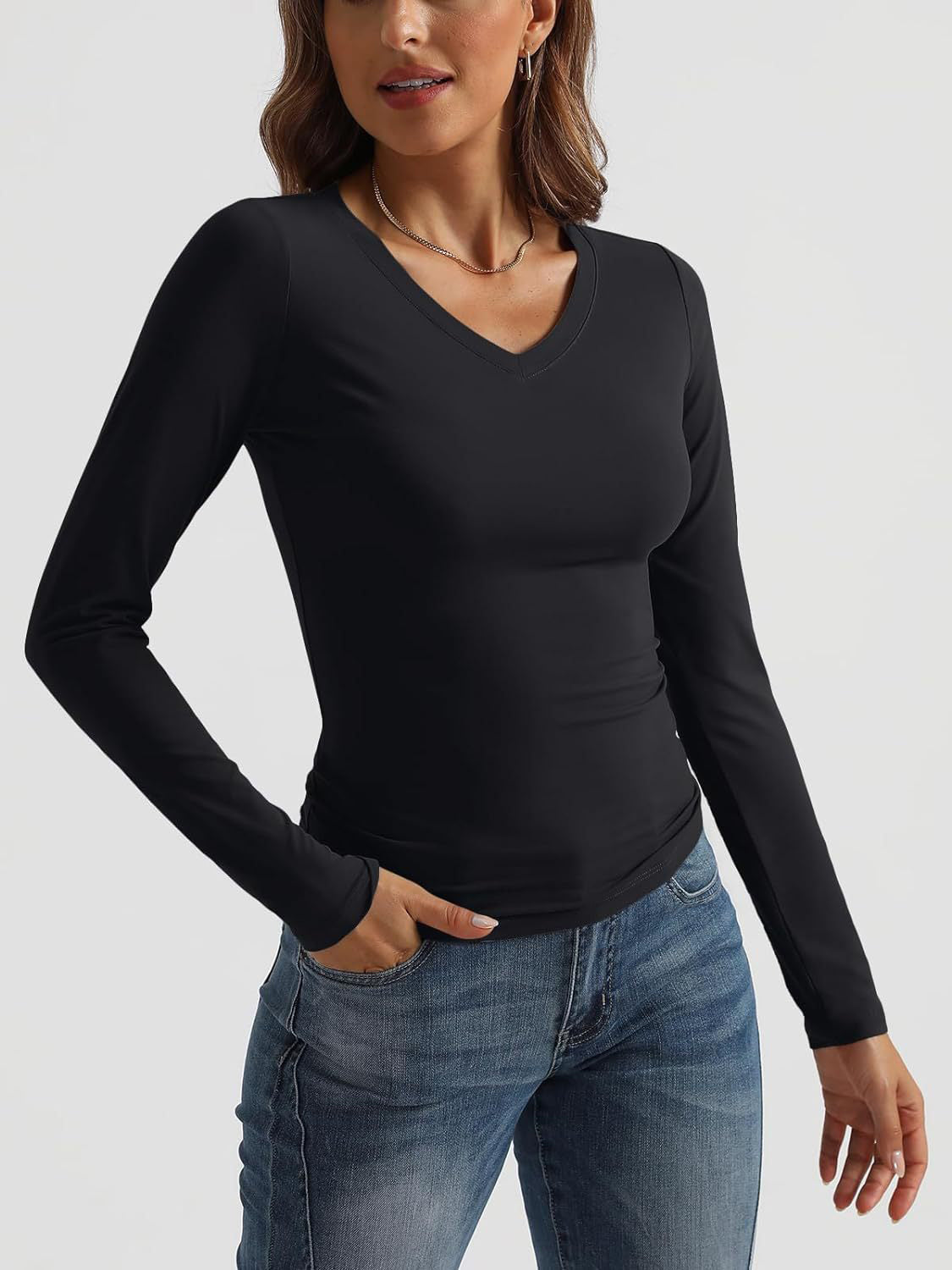 V-Neck Long Sleeve T-Shirt