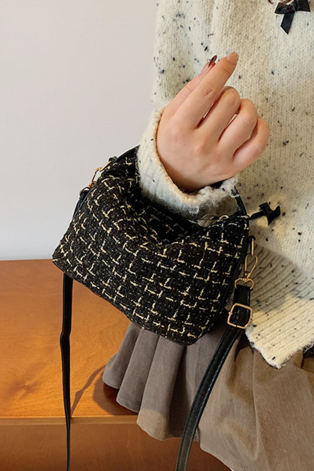 Woven Removable Strap Shoulder Bag