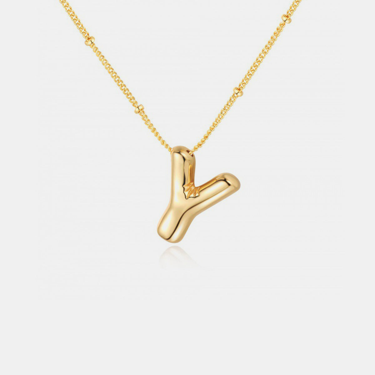 Gold-Plated Letter Pendant Necklace