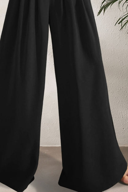 Pocketed High Waist Wide Leg Pants