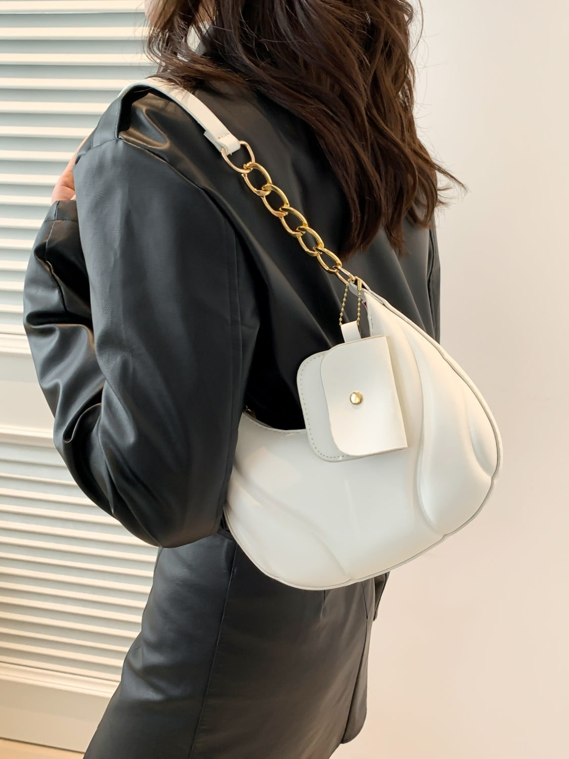 PU Leather Shoulder Bag with EarPods Bag