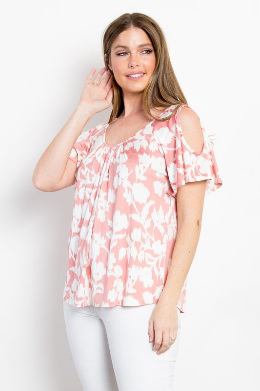 Be Stage Foral Cold Shoulder Top