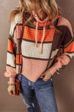 Drawstring Color Block Long Sleeve Sweater