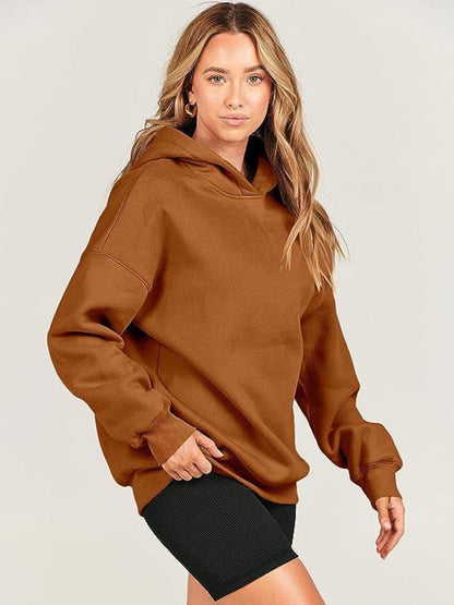 Dropped Shoulder Long Sleeve Hoodie