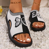 Butterfly Contrast Open Toe Sandals