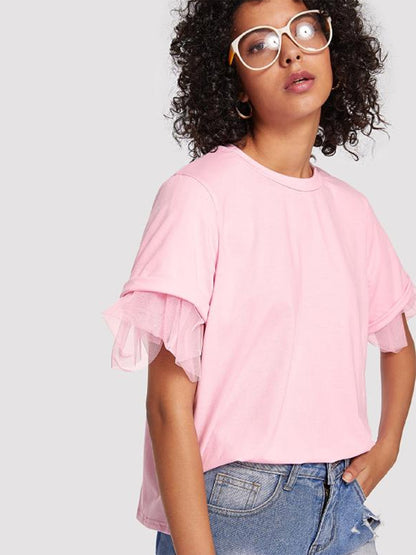 Round Neck Short Sleeve Top