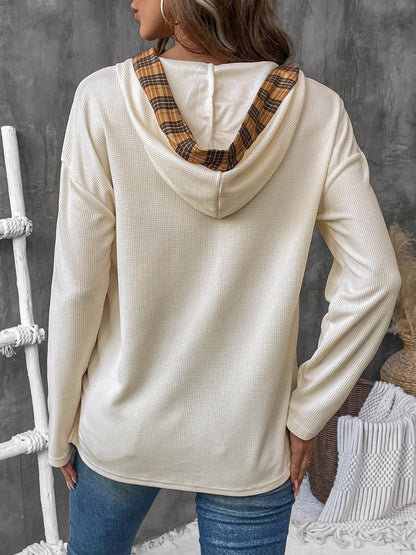 Drawstring Long Sleeve Hooded T-Shirt