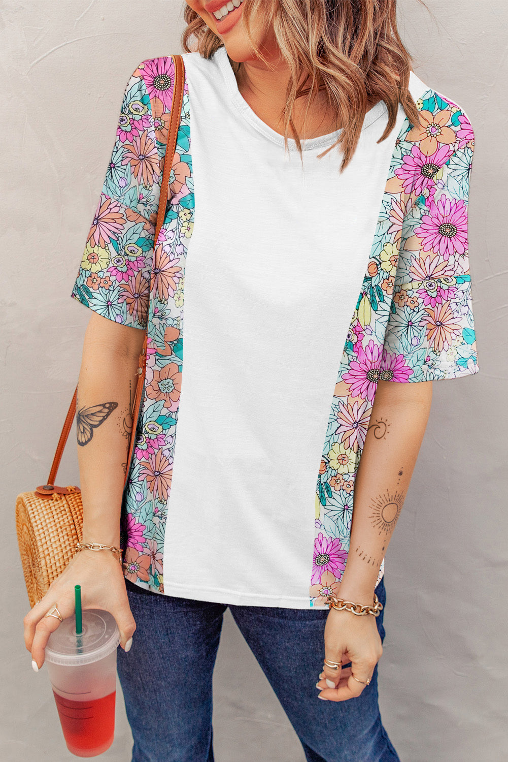 Printed Round Neck Half Sleeve T-Shirt