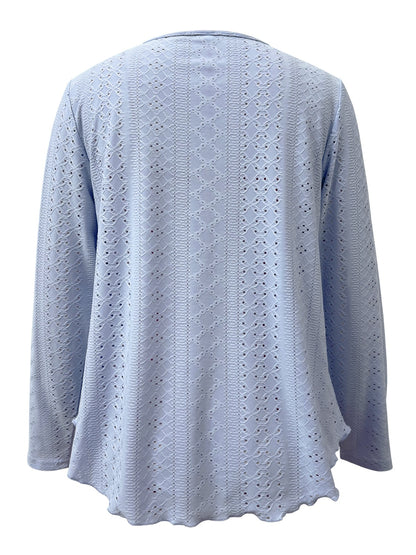 Eyelet Long Sleeve Blouse