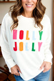 HOLLY JOLLY Round Neck Long Sleeve Top