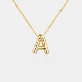 Gold-Plated Letter Pendant Necklace