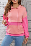 Drawstring Color Block Long Sleeve Hoodie