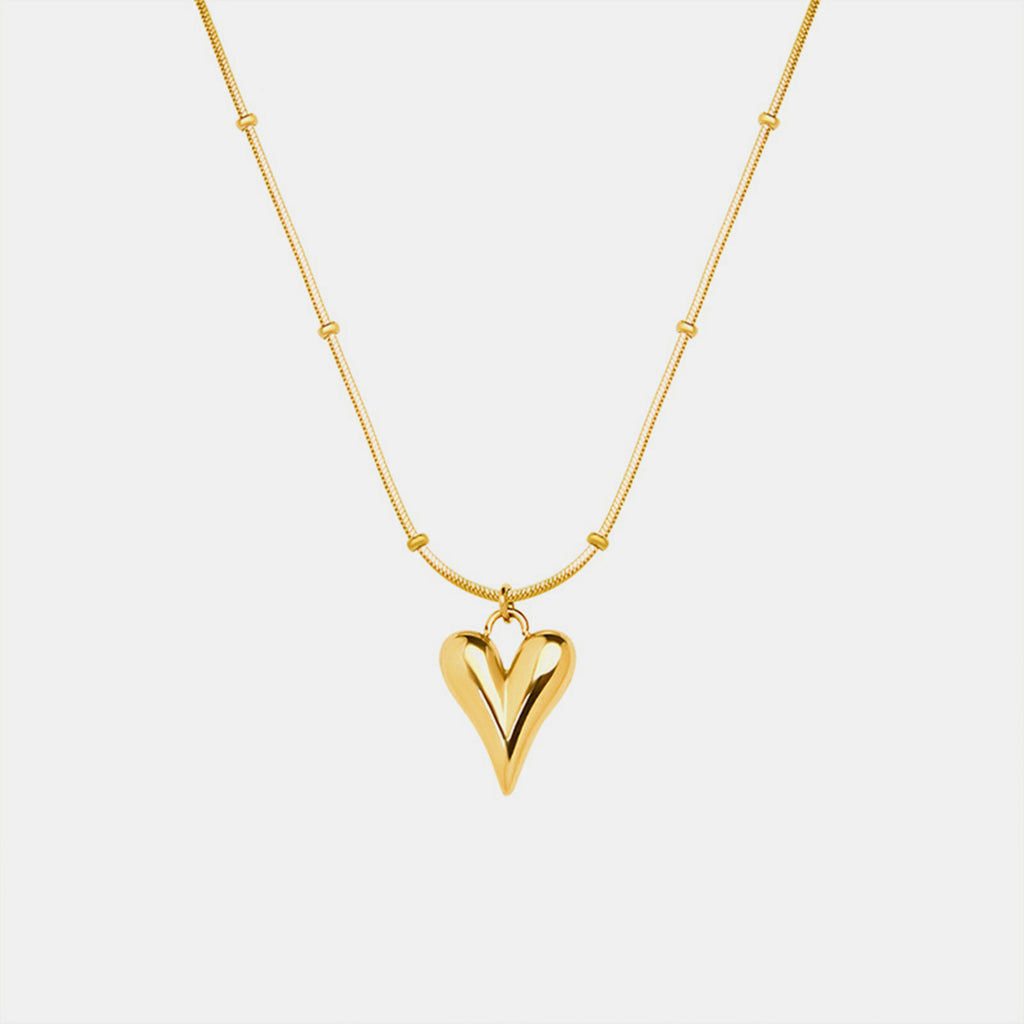 Titanium Steel Heart Pendant Necklace