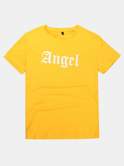 Perfee ANGEL Round Neck Short Sleeve T-Shirt