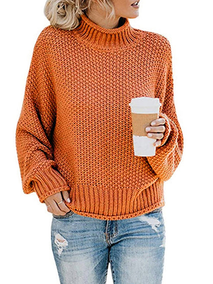 Turtleneck Dropped Shoulder Sweater