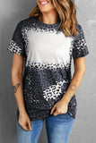 Leopard Round Neck Short Sleeve T-Shirt