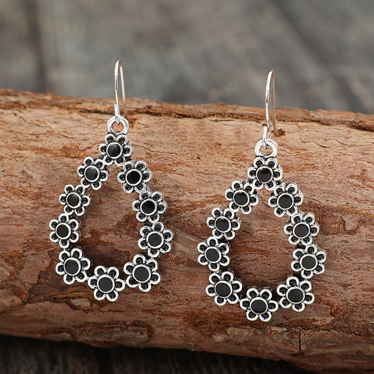 Alloy Flower Teardrop Shape Earrings