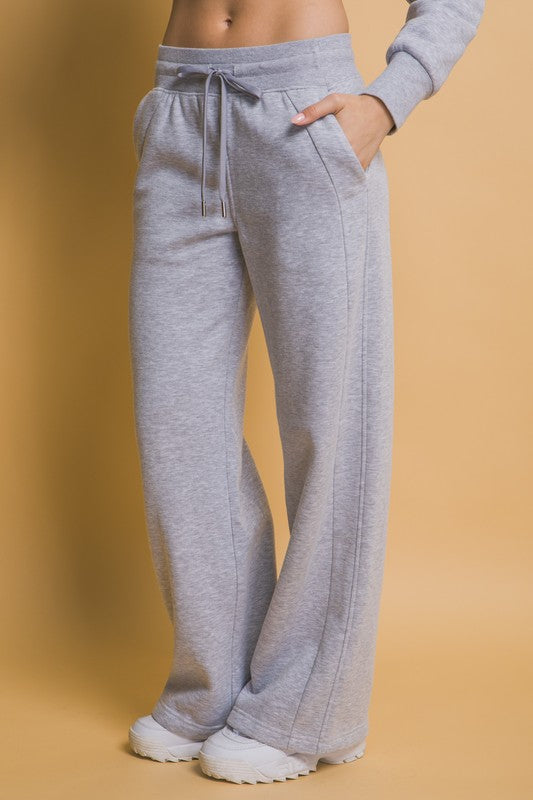 Love Tree Drawstring Wide Leg Sweatpants with Pockets