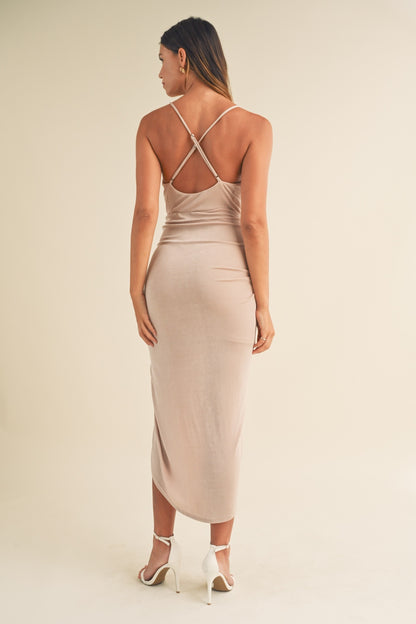 Mable Draped Detail Cami Midi Dress