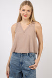 VERY J V-Neck Knit Swing Cropped Tank