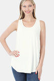 Zenana Round Neck Curved Hem Tank