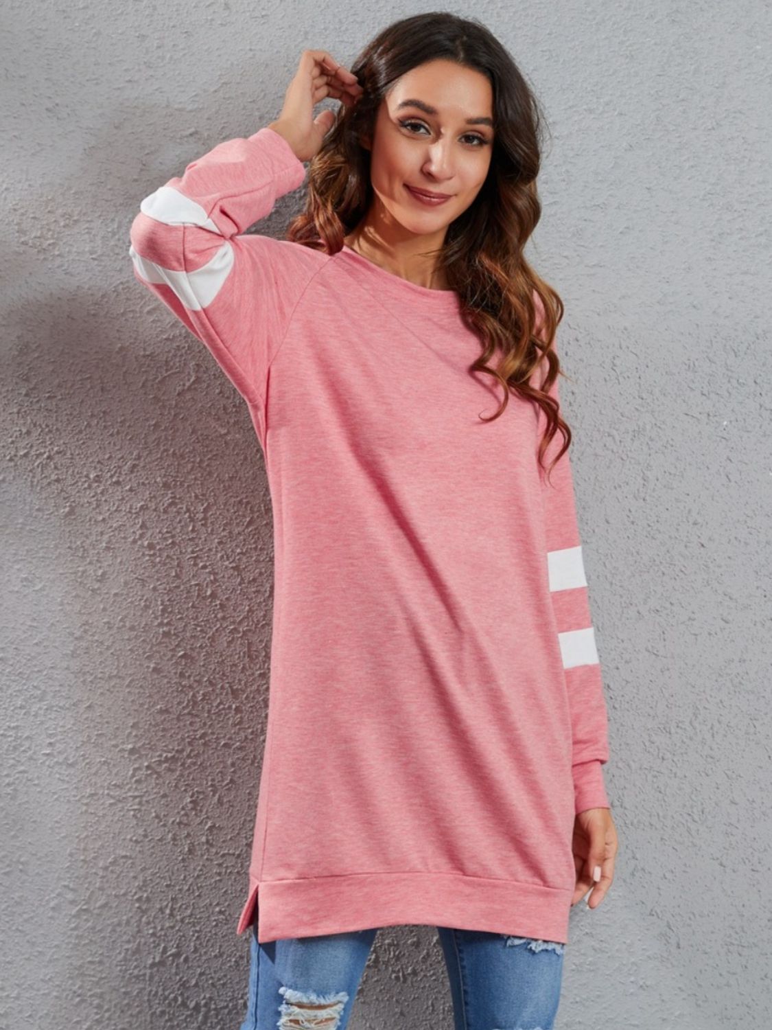 Full Size Striped Round Neck Long Sleeve T-Shirt