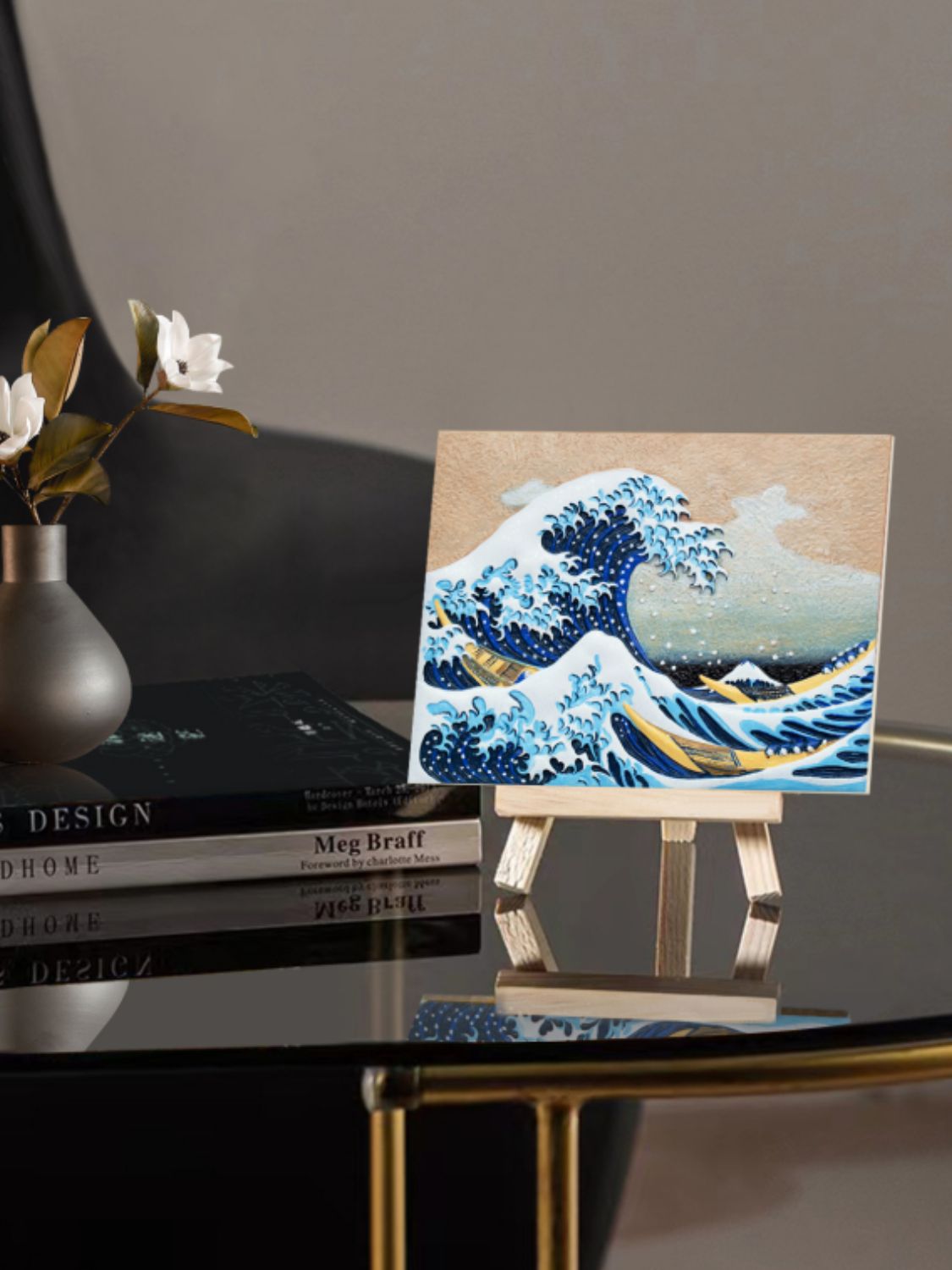 Relief The Great Wave off Kanagawa 3D Acrylic Painting