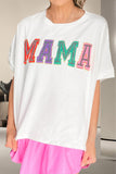 MAMA Round Neck Short Sleeve T-Shirt