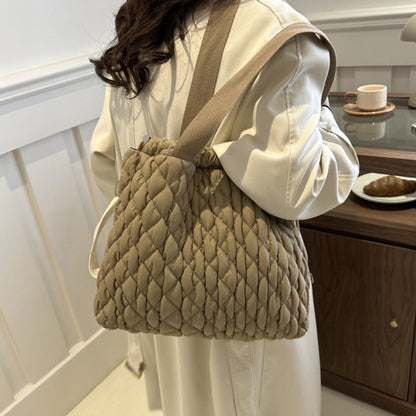 Drawstring Bubble Texture Tote Bag