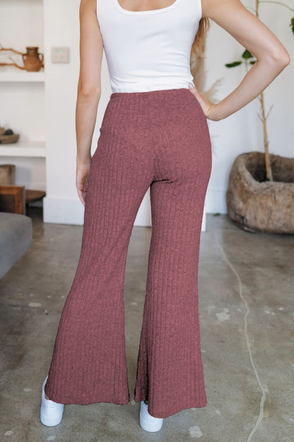 Ribbed High Waist Flare Pants