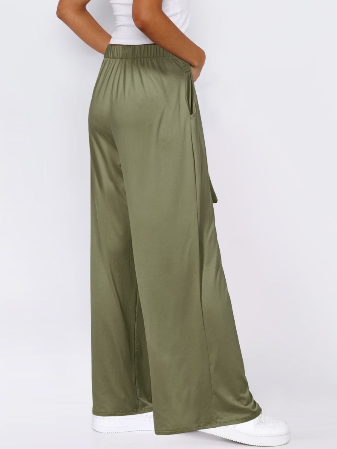 Tied Wide Leg Pants with Pockets