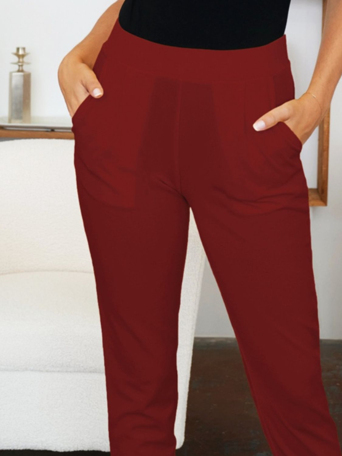 Pocketed High Waist Skinny Pants