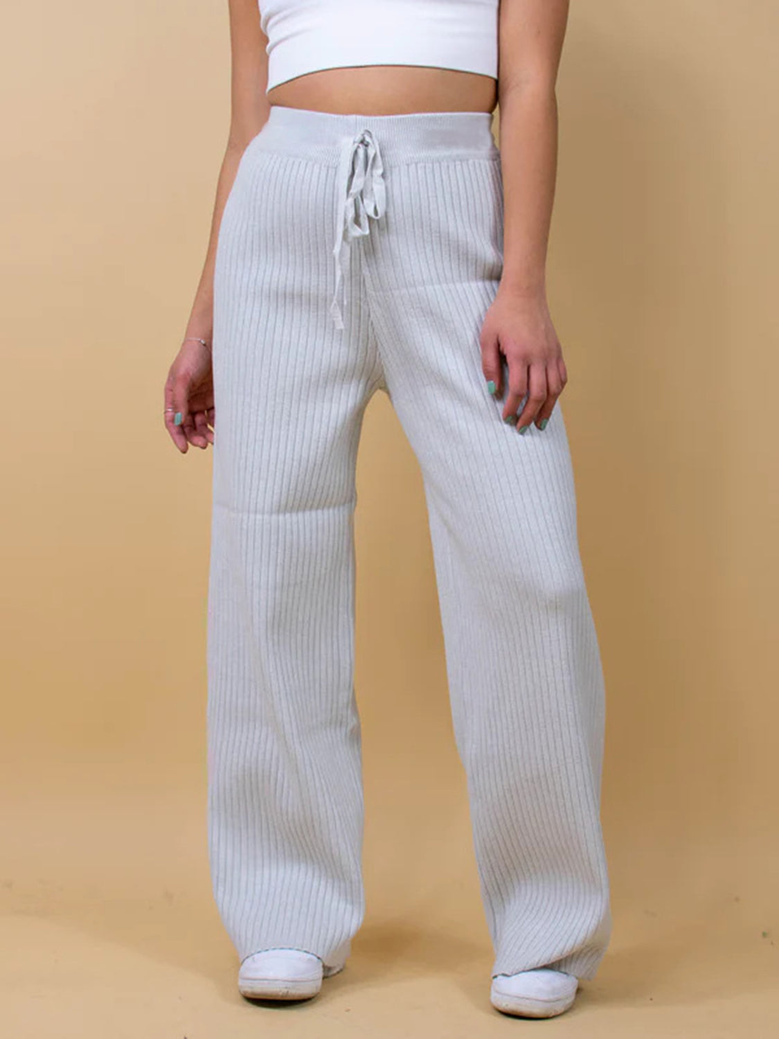 Ribbed Wide Leg Sweater Pants