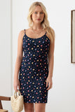 GILLI Floral Ribbed Tie-Back Cami Mini Dress